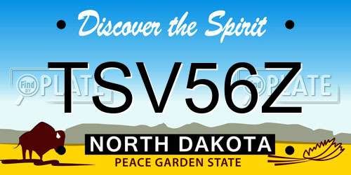 TSV56Z North Dakota License Plate