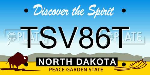 TSV86T North Dakota License Plate