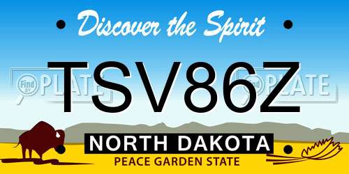 TSV86Z North Dakota License Plate