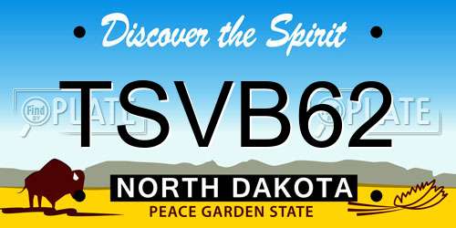 TSVB62 North Dakota License Plate