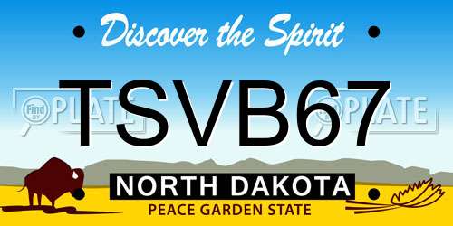 TSVB67 North Dakota License Plate