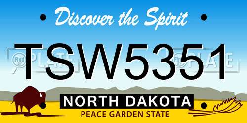 TSW5351 North Dakota License Plate