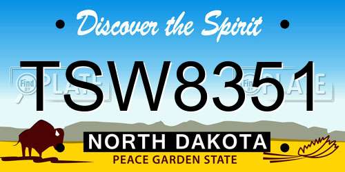 TSW8351 North Dakota License Plate