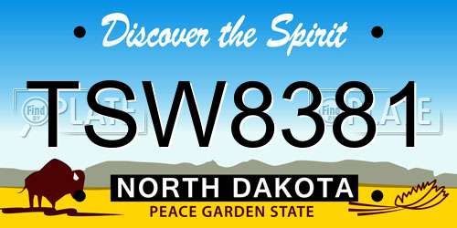 TSW8381 North Dakota License Plate