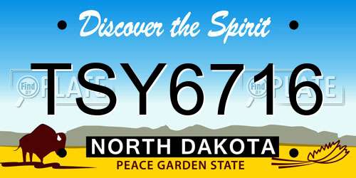 TSY6716 North Dakota License Plate
