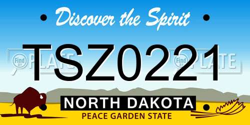 TSZ0221 North Dakota License Plate