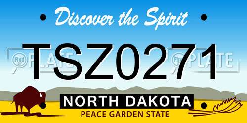 TSZ0271 North Dakota License Plate
