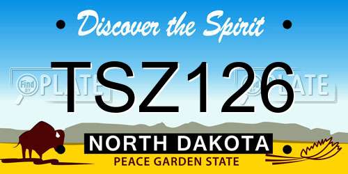 TSZ126 North Dakota License Plate
