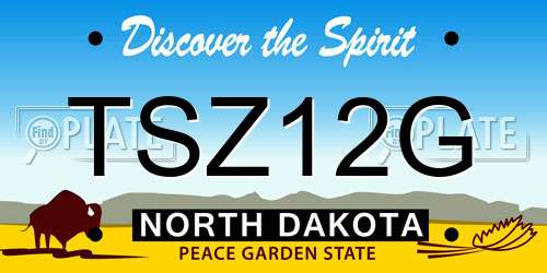 TSZ12G North Dakota License Plate