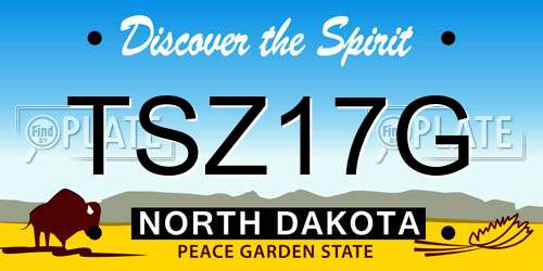 TSZ17G North Dakota License Plate