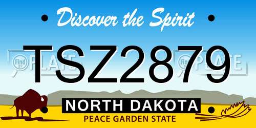 TSZ2879 North Dakota License Plate