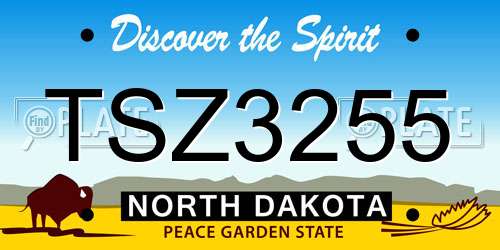 TSZ3255 North Dakota License Plate