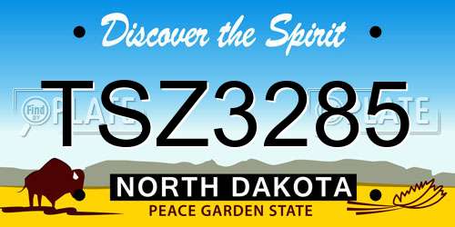 TSZ3285 North Dakota License Plate