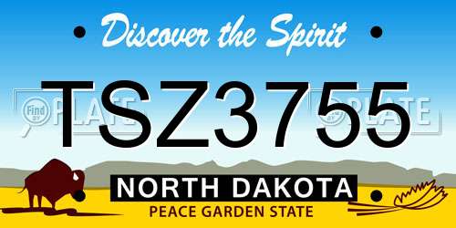 TSZ3755 North Dakota License Plate