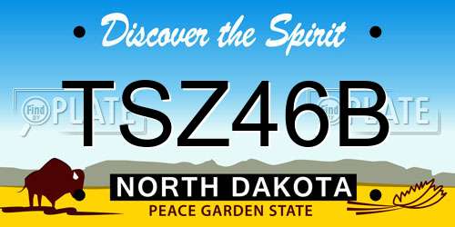 TSZ46B North Dakota License Plate