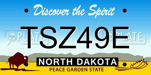 TSZ49E North Dakota License Plate