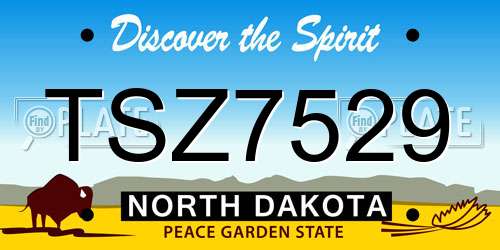 TSZ7529 North Dakota License Plate
