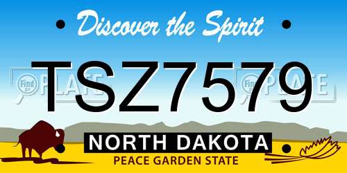TSZ7579 North Dakota License Plate