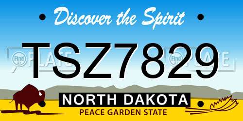 TSZ7829 North Dakota License Plate