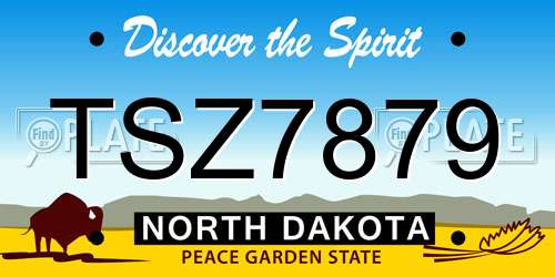 TSZ7879 North Dakota License Plate