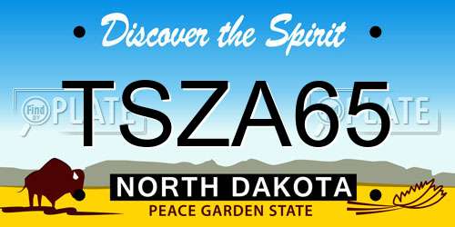 TSZA65 North Dakota License Plate