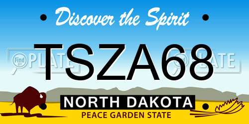 TSZA68 North Dakota License Plate