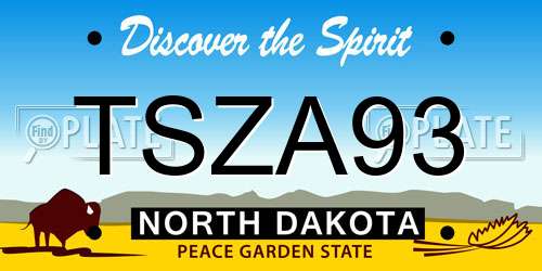 TSZA93 North Dakota License Plate
