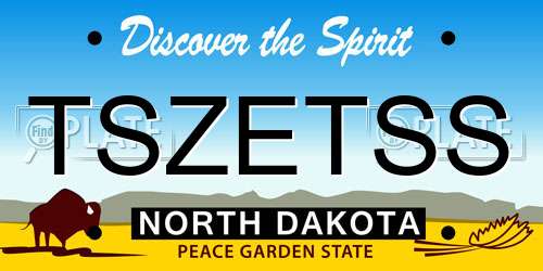 TSZETSS North Dakota License Plate