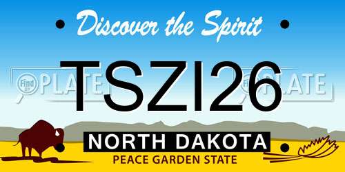 TSZI26 North Dakota License Plate