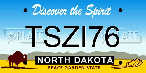 TSZI76 North Dakota License Plate