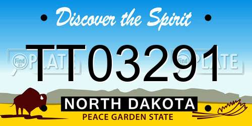 TT03291 North Dakota License Plate