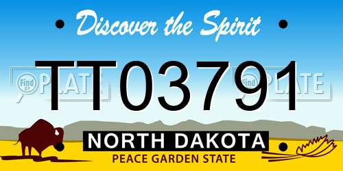 TT03791 North Dakota License Plate