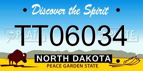 TT06034 North Dakota License Plate