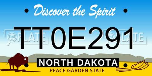 TT0E291 North Dakota License Plate