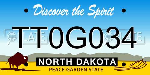 TT0G034 North Dakota License Plate