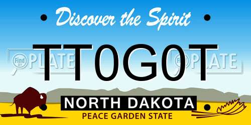 TT0G0T North Dakota License Plate