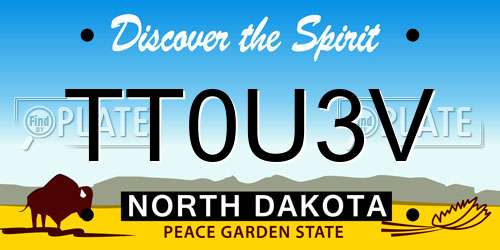 TT0U3V North Dakota License Plate