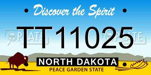 TT11025 North Dakota License Plate
