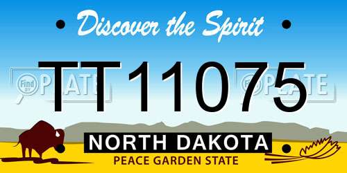 TT11075 North Dakota License Plate