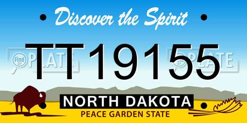 TT19155 North Dakota License Plate