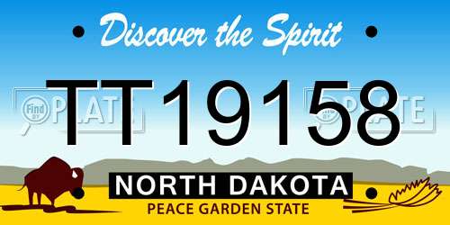TT19158 North Dakota License Plate