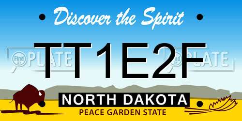 TT1E2F North Dakota License Plate