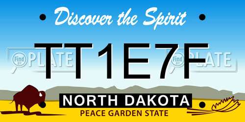 TT1E7F North Dakota License Plate