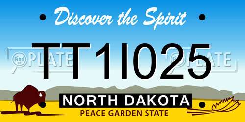 TT1I025 North Dakota License Plate