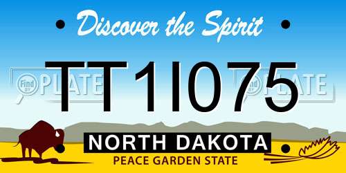 TT1I075 North Dakota License Plate