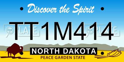 TT1M414 North Dakota License Plate
