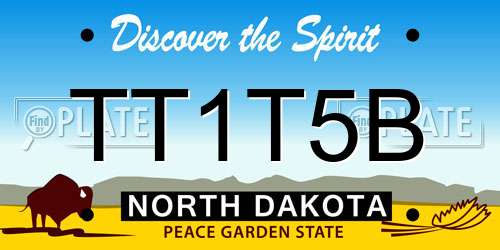 TT1T5B North Dakota License Plate