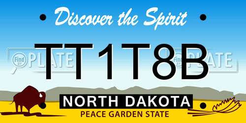 TT1T8B North Dakota License Plate