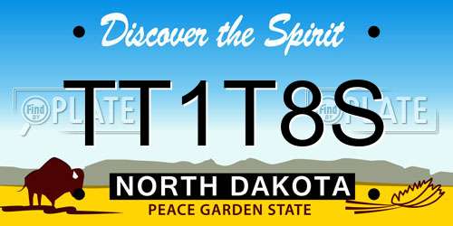 TT1T8S North Dakota License Plate