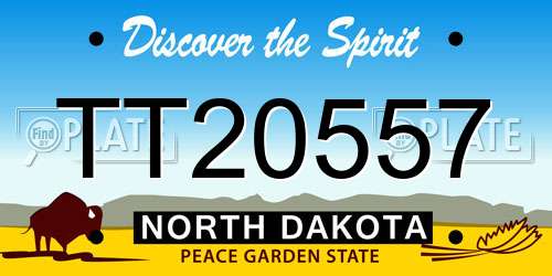 TT20557 North Dakota License Plate